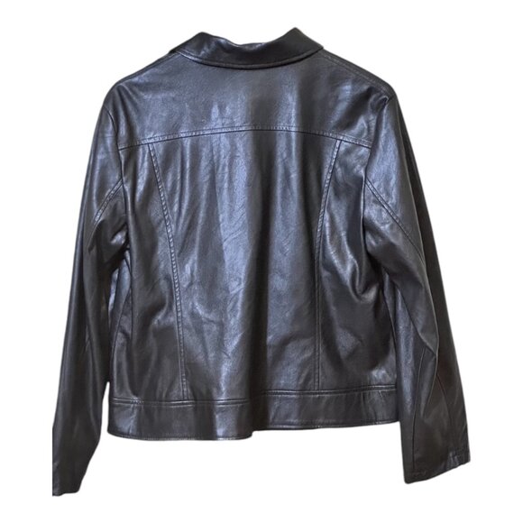 A New Day Women"s Asymmetrical Faux Leather Jacket Size X-Large - Picture 3 of 9